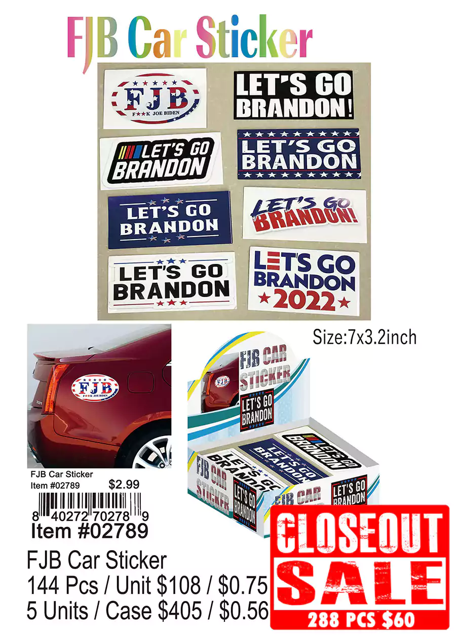 FJB Car Sticker - Closeout 288 Pcs.